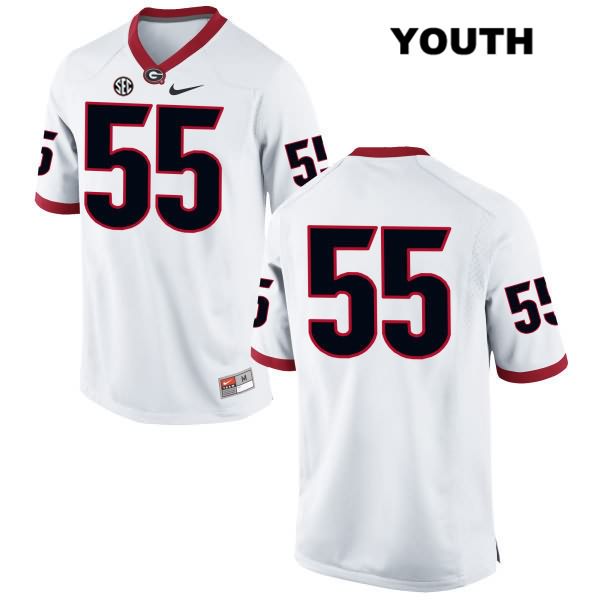 Georgia Bulldogs Youth Jacob Gross #55 NCAA No Name Authentic White Nike Stitched College Football Jersey PBS3056NA
